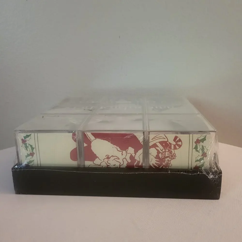 aaron brothers Santa Photo Cube Puzzle Set of 9 Clear Acrylic 2 1/4x2 1/4 in NOS